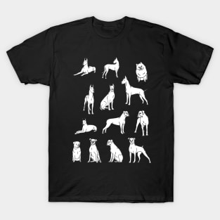 German dog white silhouette art design #4 T-Shirt